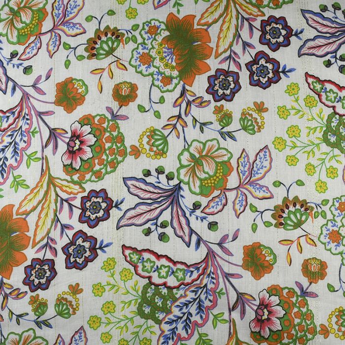 Floral Cotton Voile Fabric Multi 148cm - Abakhan