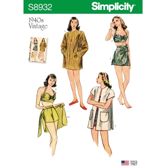 Simplicity Sewing Pattern Misses Vintage Bikini Top And More 32p5 12 Abakhan