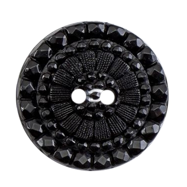 Image of Milward Carded Buttons Patterned 2 Hole Black 25mm Pack of 2