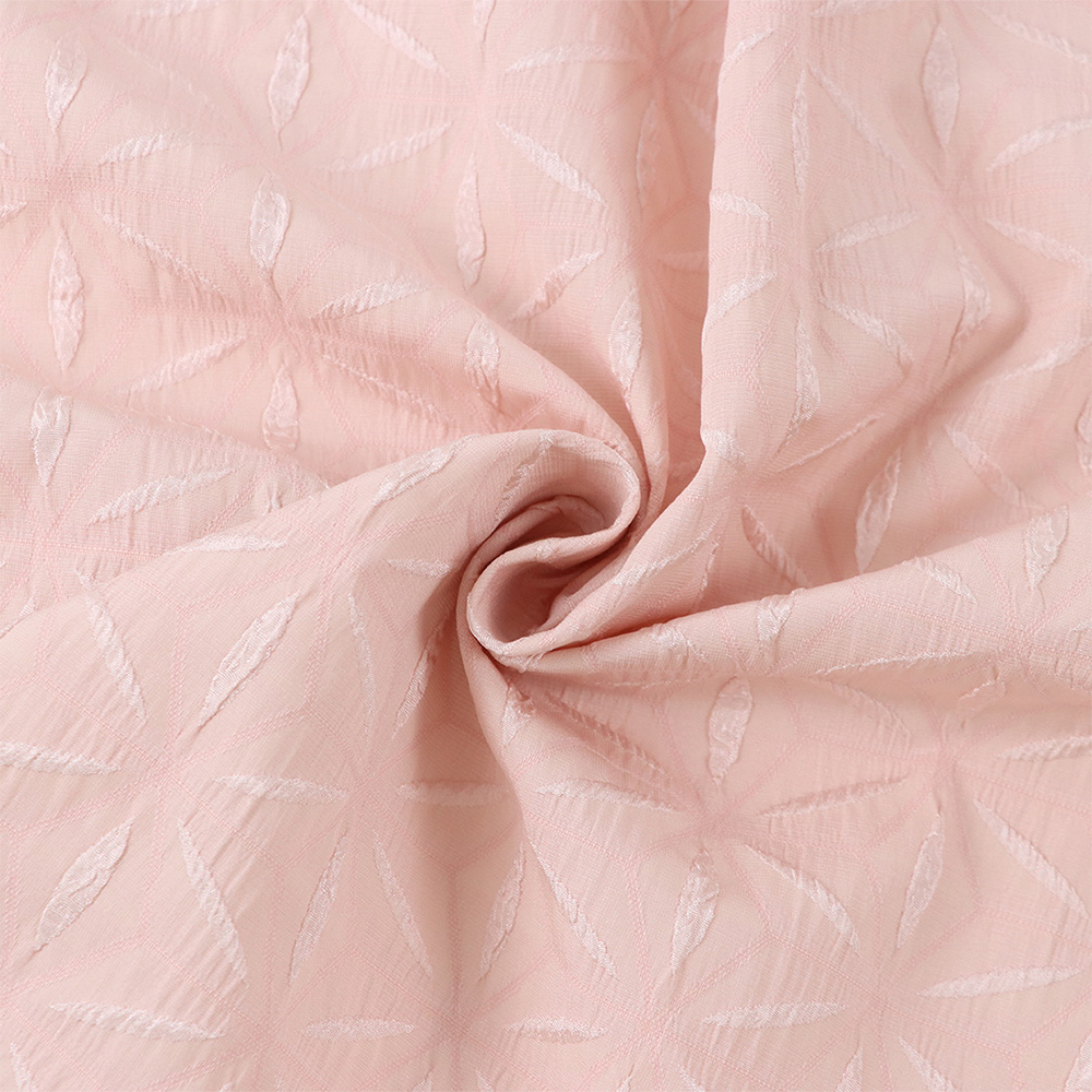 Image of Geometric Poly Spandex Woven Jacquard Fabric   Blush Pink 145cm