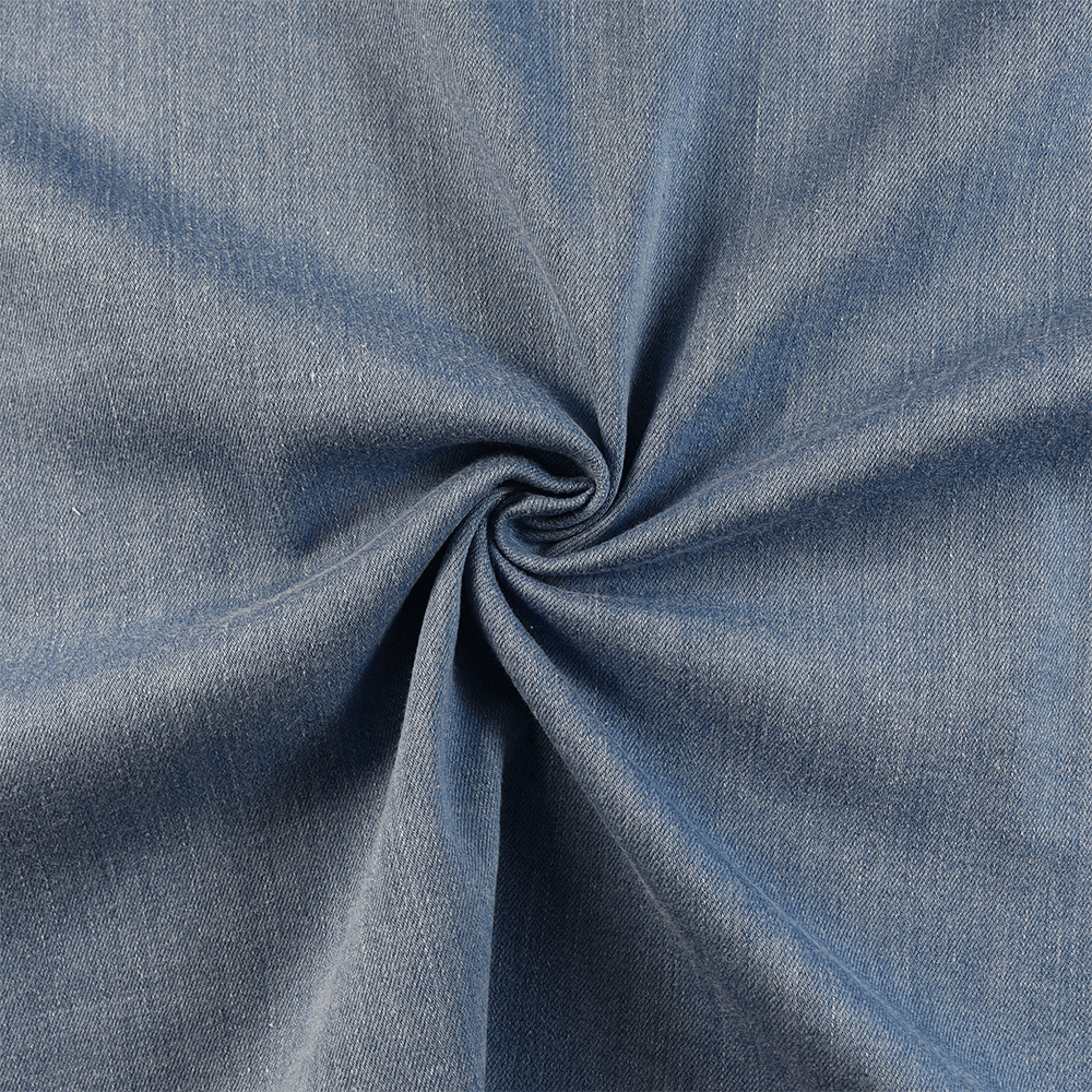 Image of Italian Washed Cotton Denim Fabric Blue 150cm