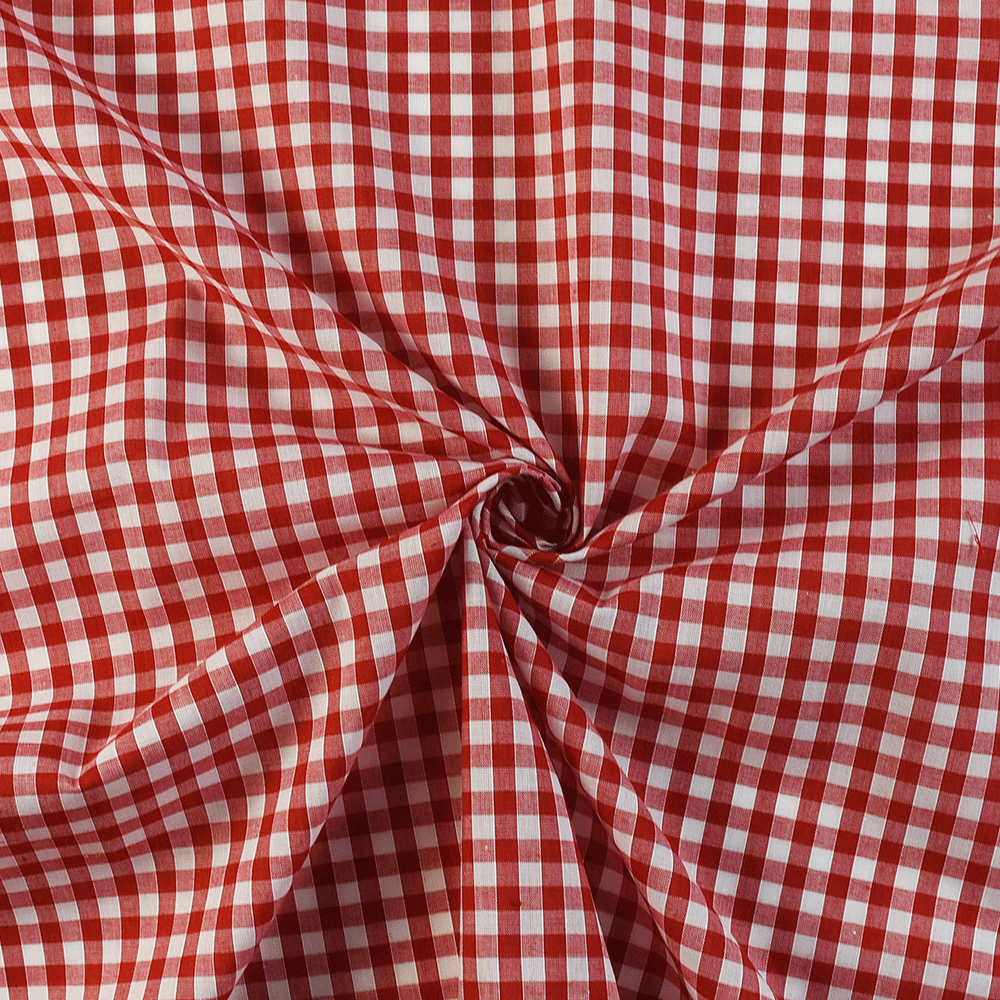 Image of 0.25 Inch Gingham Polyester Cotton Fabric