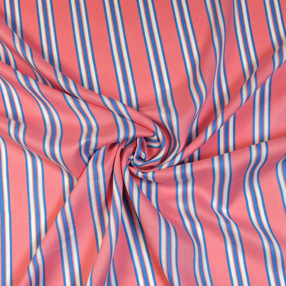 Image of Striped 100% Viscose Fabric 148cm