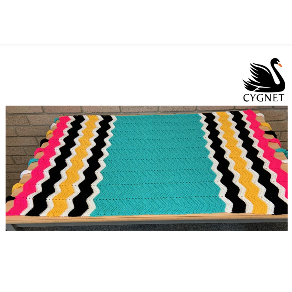 Image of Cygnet DK CY1523 Liquorice Blanket Crochet Pattern Kit 