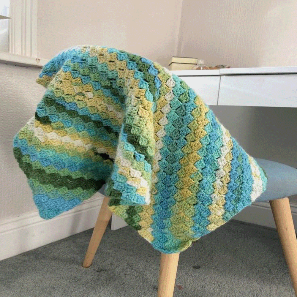 Image of Corner to Corner Blanket CY1667 in Cygnet Colour Rush DK Knitting Pattern Kit