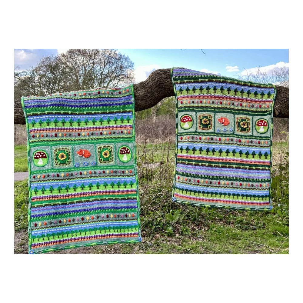 Image of King Cole Woodland Wonders Crochet Along Blanket in Cottonsoft DK